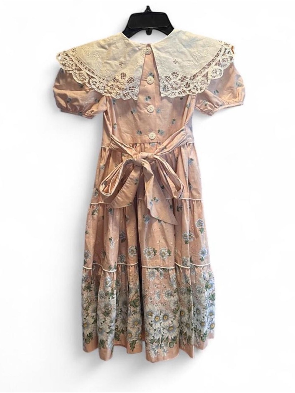 Vintage Storybook Heirlooms Girls 6 Pink Prairie Dress Lace Collar Cottagecore - Picture 7 of 8